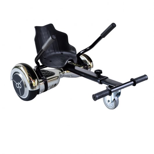 Skateflash K6 Hoverboard Bluetooth Plata Cromado + Hoverkart + Funda