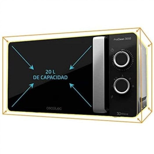 Micro-ondes Cecotec ProClean 3050 20L 700W Ready2Clean 3DWave Décongélation