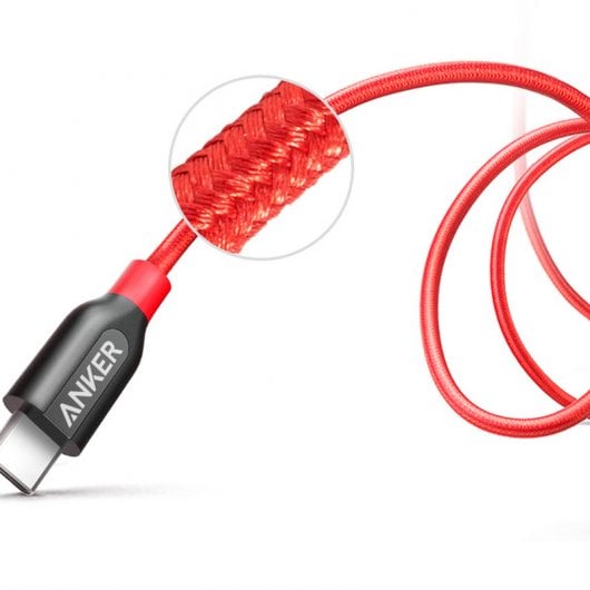 Anker Powerline+ Cable USB-C a USB-C 0.9m Rojo