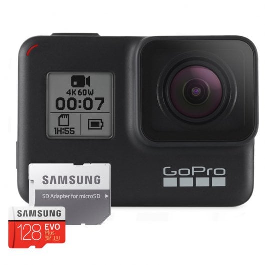 GoPro Hero 7 Black + Samsung MicroSDXC EVO Plus 128GB Clase 10