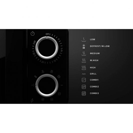 Cecotec ProClean 3130 Mikrowelle mit Grill, 20 l, 700 W, Schwarz