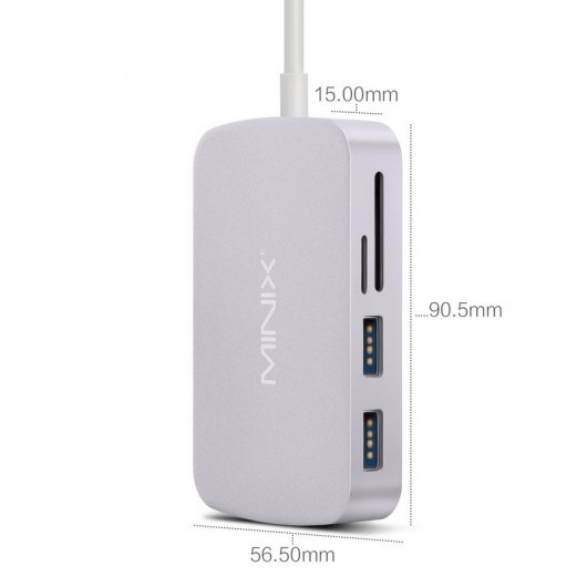 Minix Neo C-X Hub USB Multiportas com HDMI Cinzento Sideral