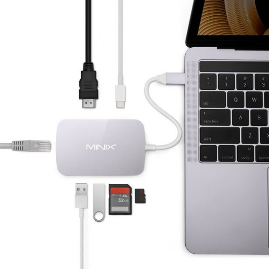 Minix Neo C-X Hub USB Multiportas com HDMI Cinzento Sideral