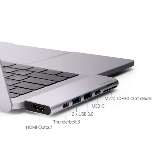 Minix Neo-C-DGR Adaptador Multipuerto para Apple Macbook Pro Gris