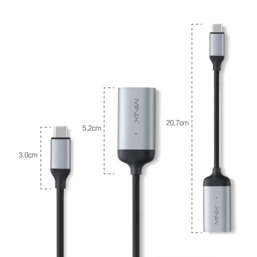 Minix NEO-C-HDGR Adaptador USB-C a HDMI 4K