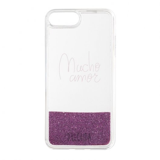Dulceida Glitter Funda Purpurina Fucsia para iPhone 6 Plus/7 Plus/8 Plus