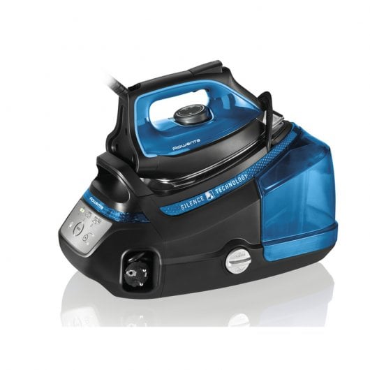 Rowenta Silence Steam Pro DG9222, Ferro da Stiro con Caldaia Silenziosa, 2800W, 1.3 L, Microsteam 400 soleplate, 7.5 bar, 480 g/min, Nero/Blu