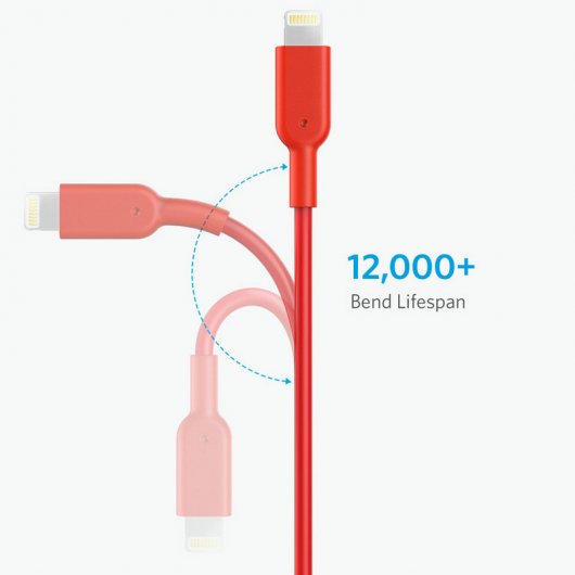 Anker PowerLine II Cable Lightning a USB 90cm Rojo