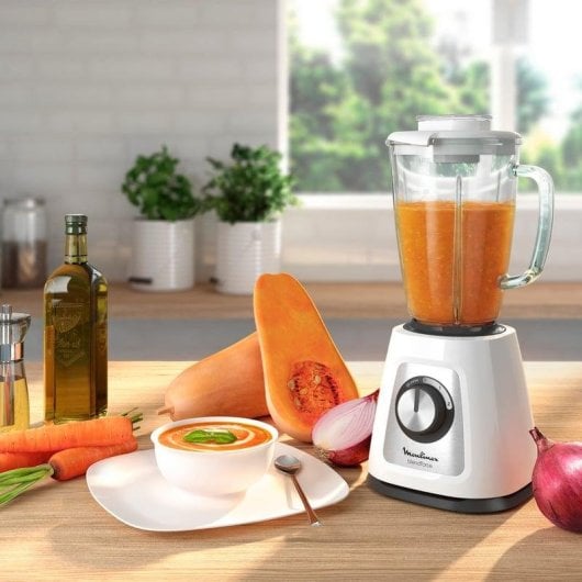 Moulinex Blendforce LM430110 Frullatore da Tavolo 800W, Vetro 1,75 L, Bianco