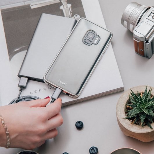 Moshi Vitros Funda Transparente/Plata para Samsung Galaxy S9