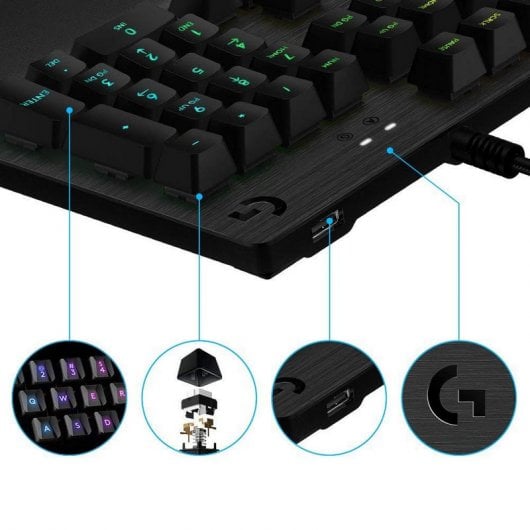 Logitech G513 Teclado Mecânico Gaming Retroiluminado Switch GX Blue