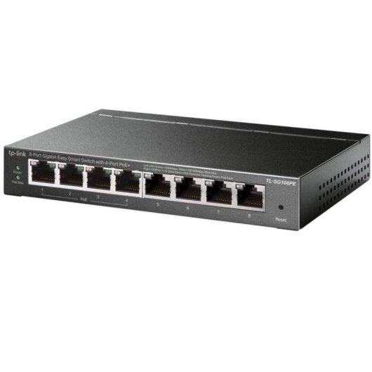 TP-Link TL-SG108PE Switch 8 Portas Gigabit 4 PoE+ Gestável L2