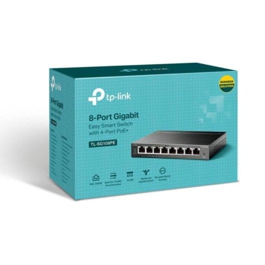 TP-Link TL-SG108PE Switch 8 Portas Gigabit 4 PoE+ Gestável L2