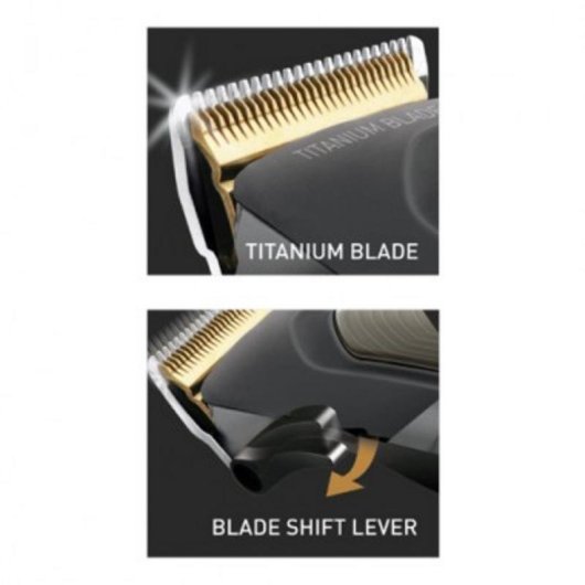 Tondeuse Homme Taurus Mithos Titanium avec fil 4 longueurs 4 sabots Lames Titane