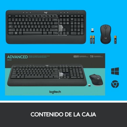 Combinazione tastiera e mouse wireless avanzati Logitech MK540