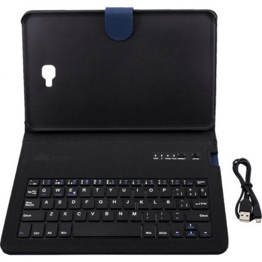 SilverHT Bookcase Wave Funda con Teclado Bluetooth Azul para Samsung Tab A 10.1" 2016