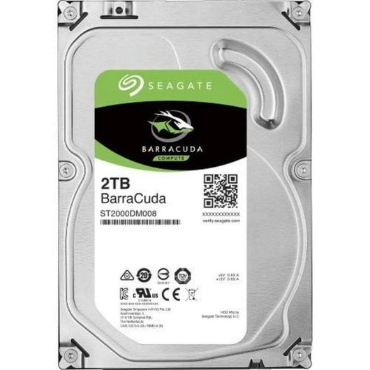 Disque Dur Seagate BarraCuda 2TB 3.5 HDD 7200rpm SATA 256MB