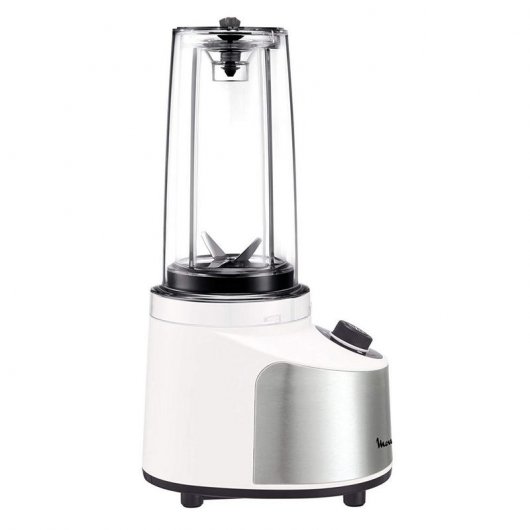 Moulinex FreshBoost LM180110 Batidora de Vaso + Botella para Llevar 800W Blanca