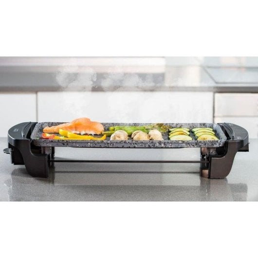 Parrilla elétrica Cecotec Rock&Water 2000 revestimento pedra RockStone 40x20cm 1600W