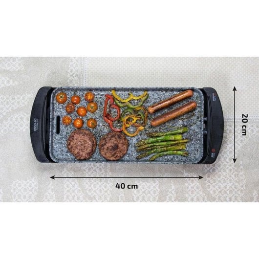 Parrilla elétrica Cecotec Rock&Water 2000 revestimento pedra RockStone 40x20cm 1600W