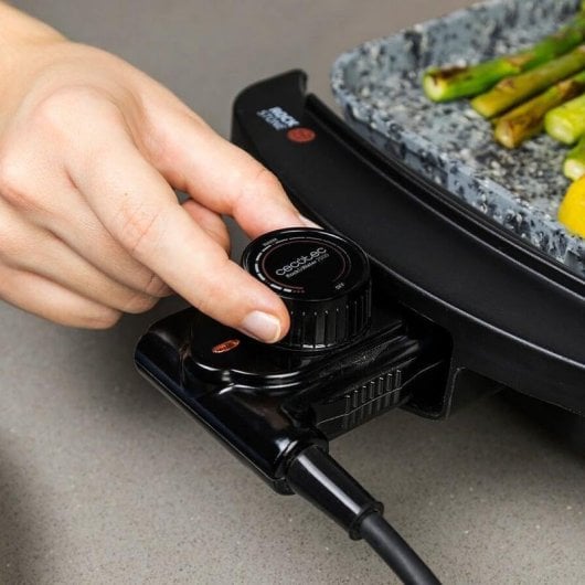 Parrilla elétrica Cecotec Rock&Water 2000 revestimento pedra RockStone 40x20cm 1600W