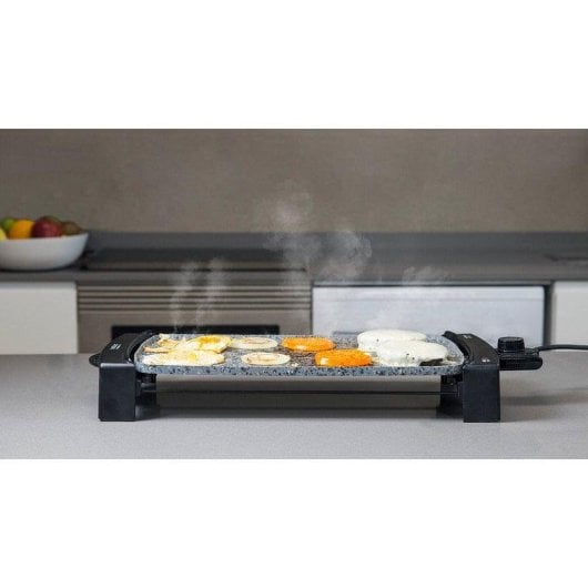 Parrilla Cecotec Rock&Water 2500 elektrische Grillplatte 2150W Antihaft Stein abnehmbares Kabel