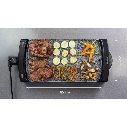 Parrilla Cecotec Rock&Water 2500 elektrische Grillplatte 2150W Antihaft Stein abnehmbares Kabel