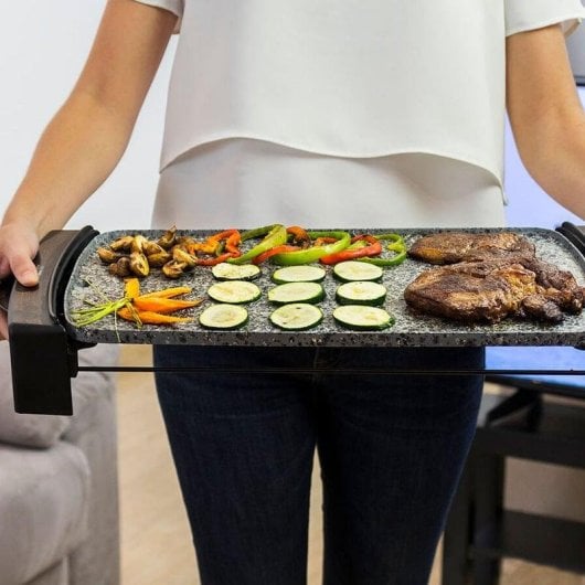 Parrilla Cecotec Rock&Water 2500 elektrische Grillplatte 2150W Antihaft Stein abnehmbares Kabel