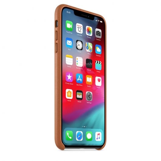 Apple Funda Piel Marrón Caramelo para iPhone XS Max