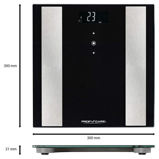 ProfiCare PW 3007 Báscula de Baño Digital con Análisis Corporal Negro