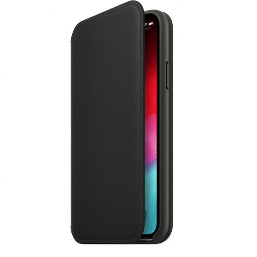 Apple Funda Leather Folio Negra para iPhone XS