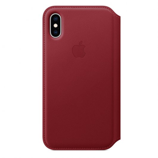 Apple Funda Leather Folio Roja para iPhone XS