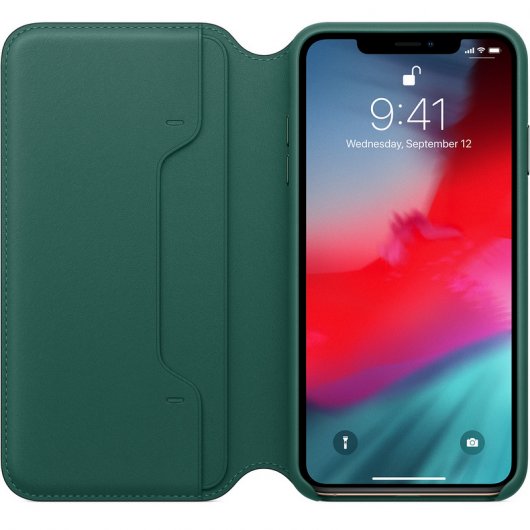 Apple Lederhülle in Waldgrün für iPhone XS Max