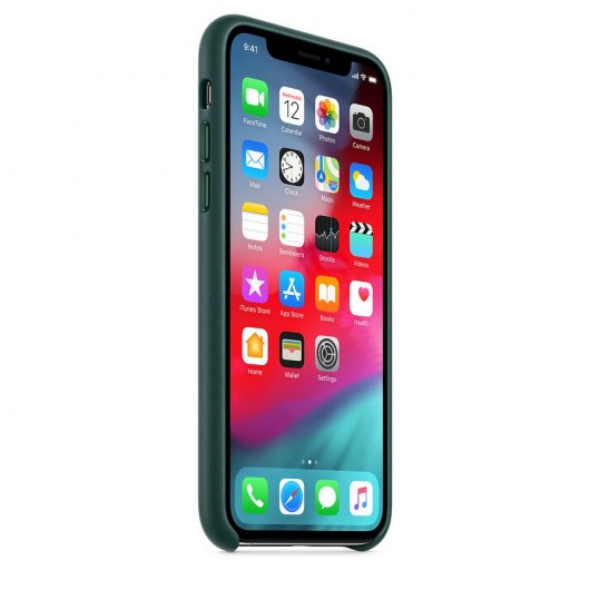 Apple Capa de Pele Verde Floresta para iPhone XS