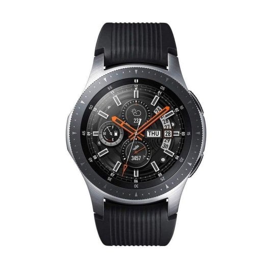 Samsung Galaxy Watch 4G Bluetooth GPS 46mm Super AMOLED Prata Pulseira Preta Resistente 5ATM