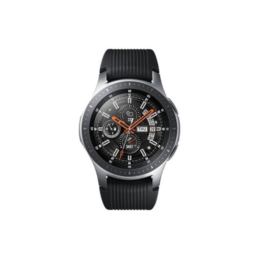 Samsung Galaxy Watch 4G Bluetooth GPS 46mm Super AMOLED Prata Pulseira Preta Resistente 5ATM