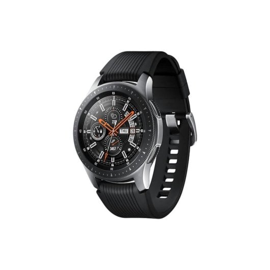 Samsung Galaxy Watch 4G Bluetooth GPS 46mm Super AMOLED Prata Pulseira Preta Resistente 5ATM
