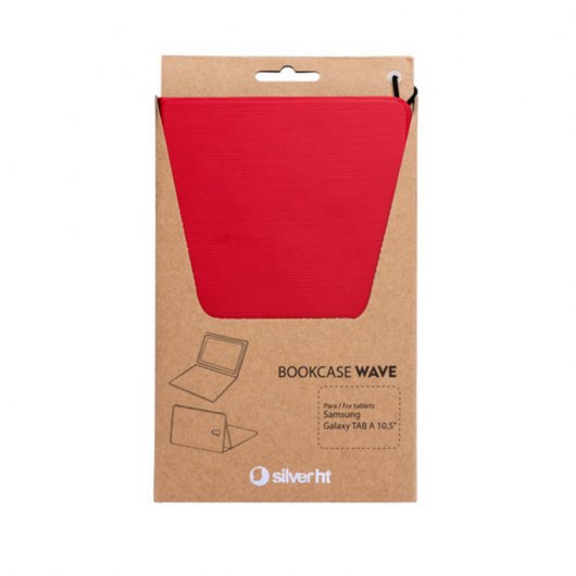 SilverHT Bookcase Wave Funda Roja para Samsung Galaxy Tab A 10.5"