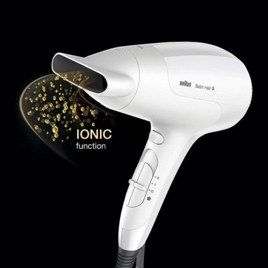 Secador de Cabelo Iónico Braun Satin Hair 3 PowerPerfection HD380 2000W 3 Temperaturas 2 Velocidades Branco