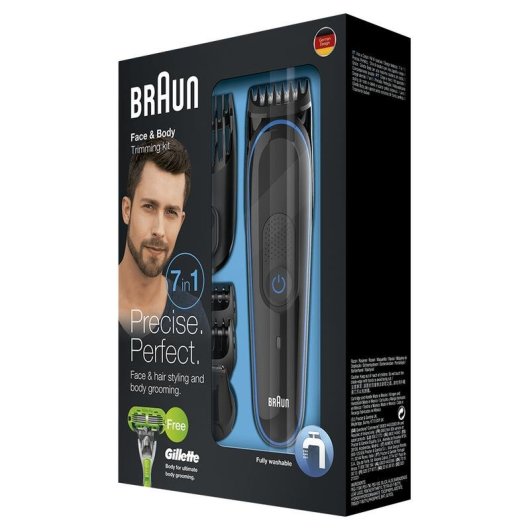 Aparador Multifunções Facial Braun MGK3042 Recarregável 60min Resistente à Água 13 Ajustes Pentes