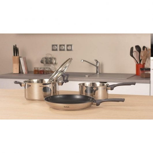 Tefal Daily Cook G713S3A Set de Sartenes de Acero Inoxidable de 20, 24 y 26 cm