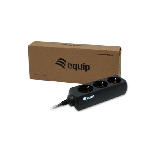Multiprise Equip 333280 3 Prises Type F câble 1,1 m noir CE entrée IEC320 C14