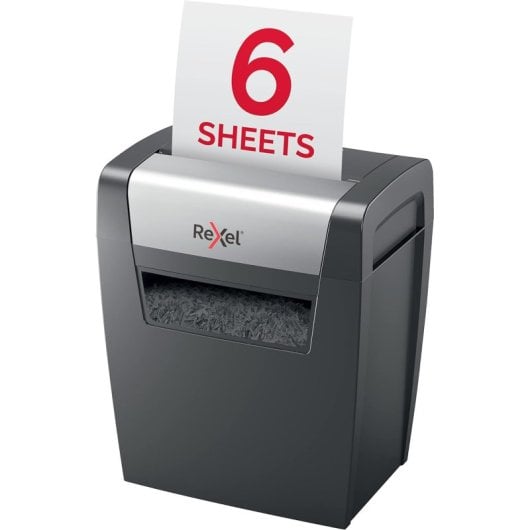 Rexel Momentum X406 Aktenvernichter Partikelschnitt-Zerkleinerung Blau, Grau