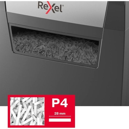 Rexel Momentum X406 Aktenvernichter Partikelschnitt-Zerkleinerung Blau, Grau