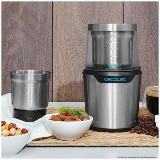 Moulin à café Cecotec TitanMill 300 DuoClean lame titane 300W acier inoxydable