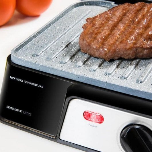 Parrilla électrique Cecotec RocknGrill 1500 Take&Clean revêtement RockStone 1500W plaques amovibles