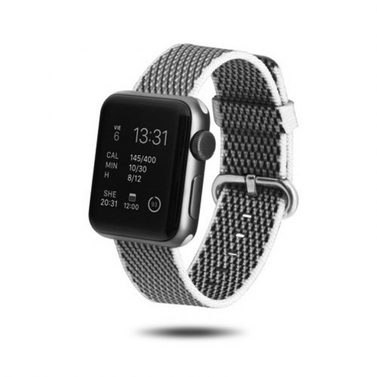 Unotec Correa Chess Nylon para Apple Watch 38/40mm Gris/Blanca