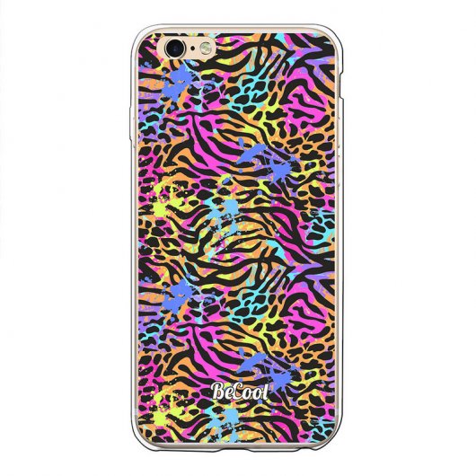 BeCool Animal Print Funda Gel Neon Print para iPhone 6 Plus - 6S Plus