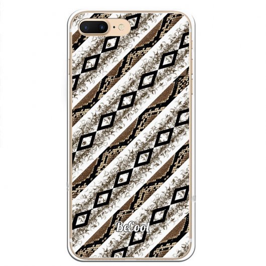 BeCool Animal Print Funda Gel Patrón Rombos para iPhone 7 Plus - 8 Plus
