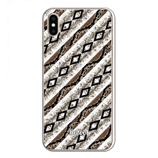 BeCool Animal Print Funda Gel Patrón Rombos para iPhone XS Max